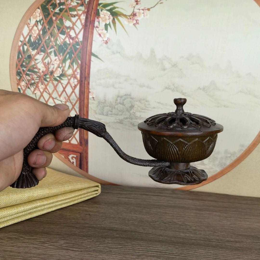 蓮華炉 置件 香炉 盤香炉 手把炉 香道具 装飾品 工芸品 美術品