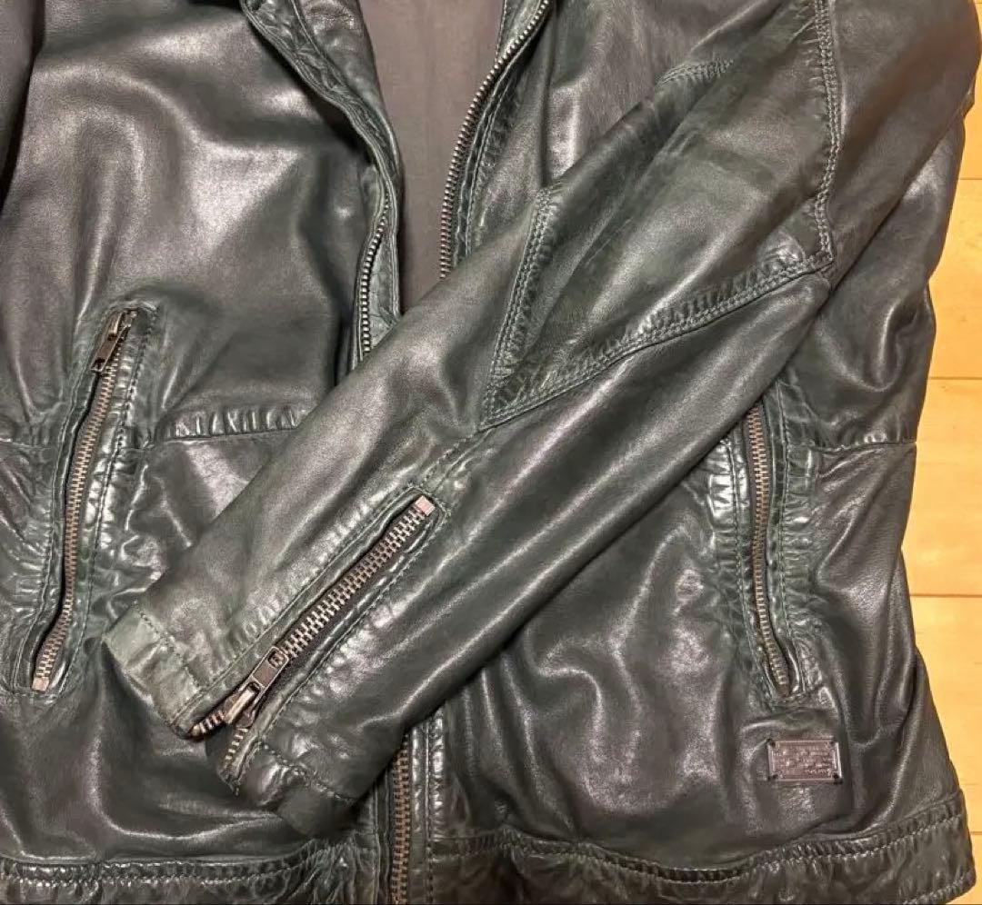 DIESEL-Co　ブラックレザーシングルライダースジャケット M