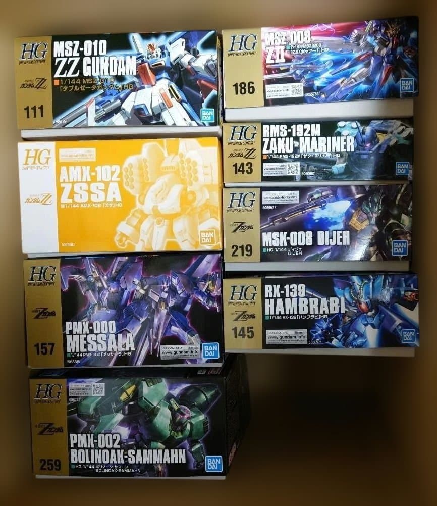 【８品セット】HG ガンダムＺ ガンダムＺＺ　ガンプラ　まとめ売り