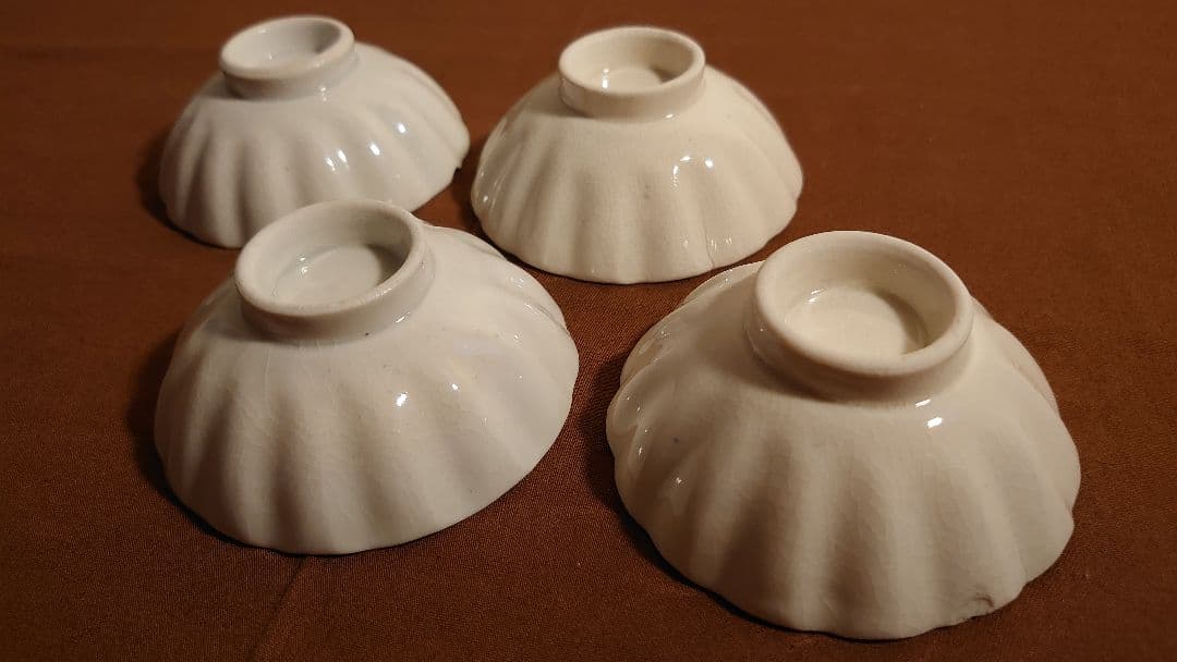 李朝　白磁　古伊万里　伊万里　輪華鉢　豆鉢　蔵出し　４客