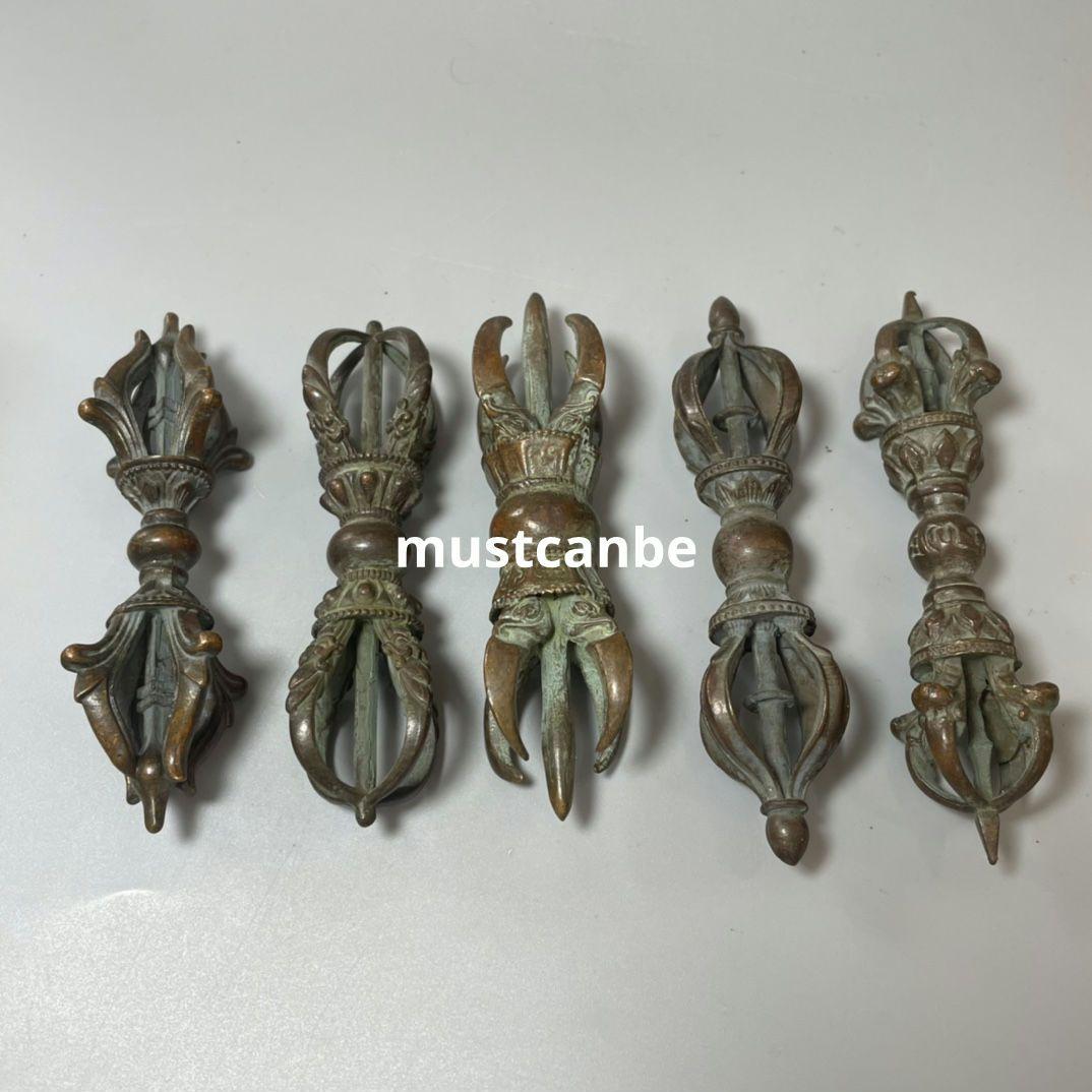 銅製 九股密宗法器 金剛杵降魔杵 鎮宅 辟邪 開運 風水 招財 置物 工芸品