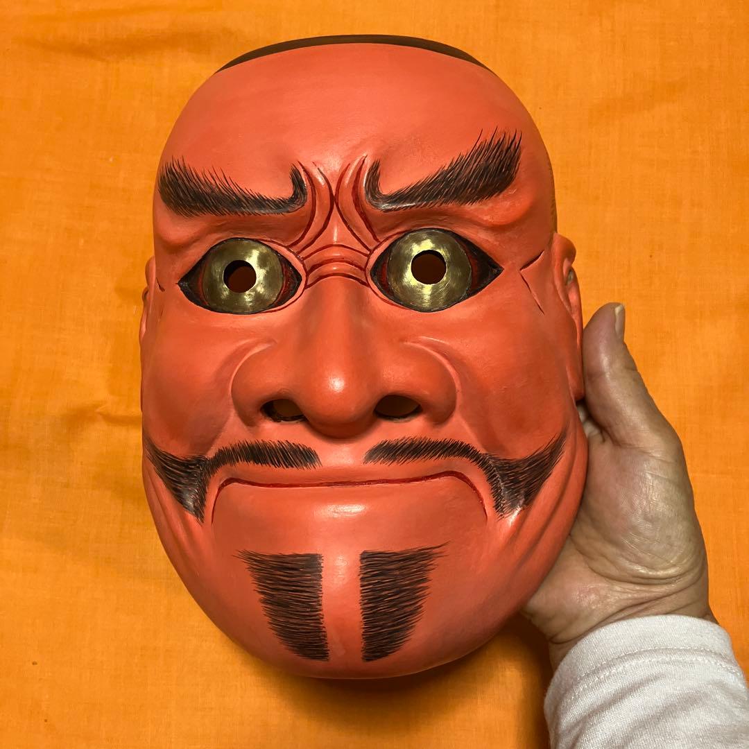 美品　能面　小癋見　こべしみ　木彫り　手彫り