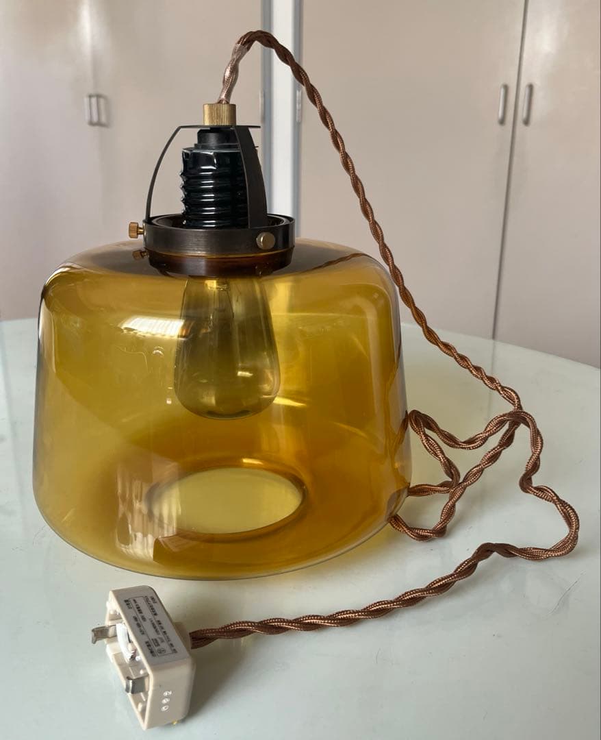 unico ウニコ　アプロス　ペンダントランプ　アンバーガラス　ヴィンテージ調