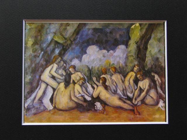 ポール・セザンヌ、【大水浴】、希少な画集画より、新品高級額・額装付