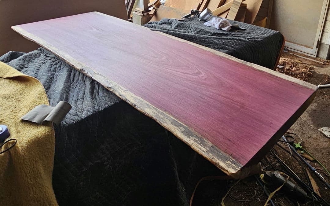 パープルハート　一枚板　ダイニングテーブル　カウンター　テーブル　ウォールナット