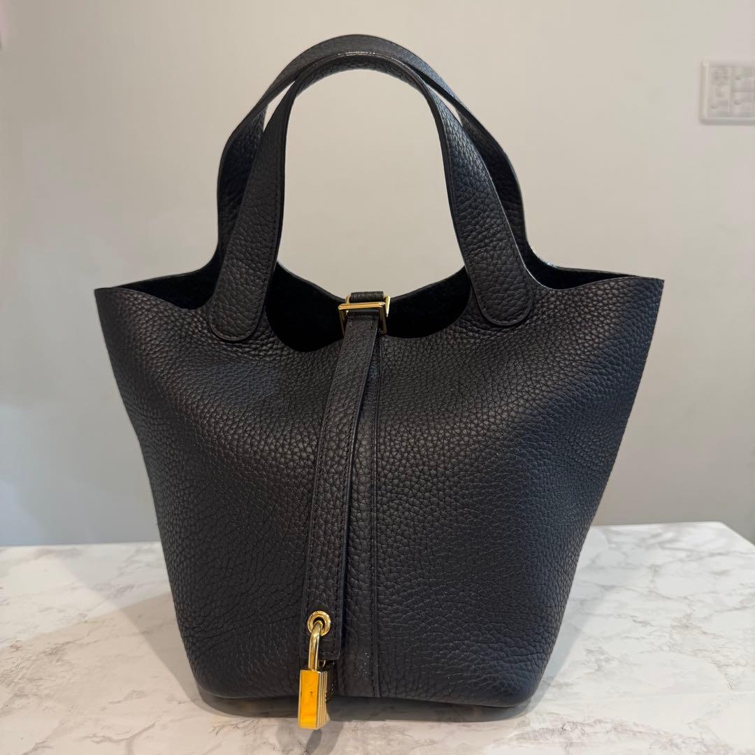 オーダーバッグ　大人気のブラック　ゴールド金具　フランス産トリヨン