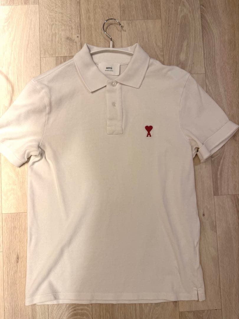 AMI PARIS アミパリス　ポロシャツ オーガニックコットンピケ　白