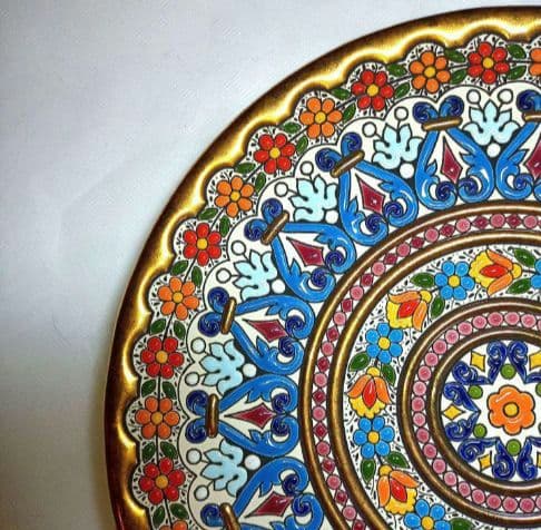 セアルコ　セルビア(セビリア)焼き　大皿28.5cm　 金彩24K 　スペイン製