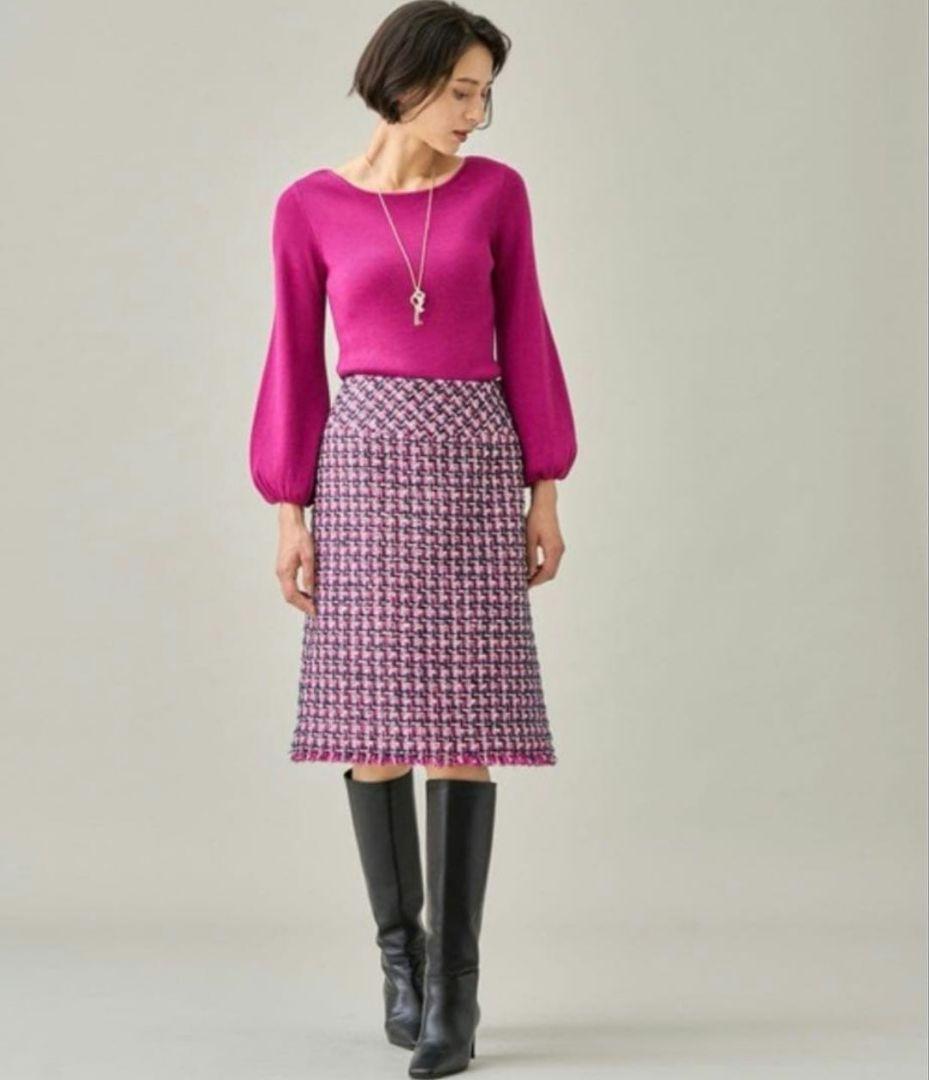 ✨ANAYI✨アナイ LINTON 定価5万 ファンシーツイード スカートピンク