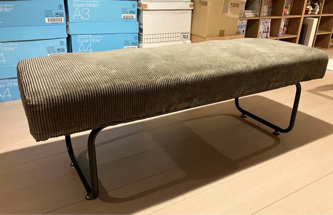 november オリーブ コーデュロイ ベンチ　ダイニング