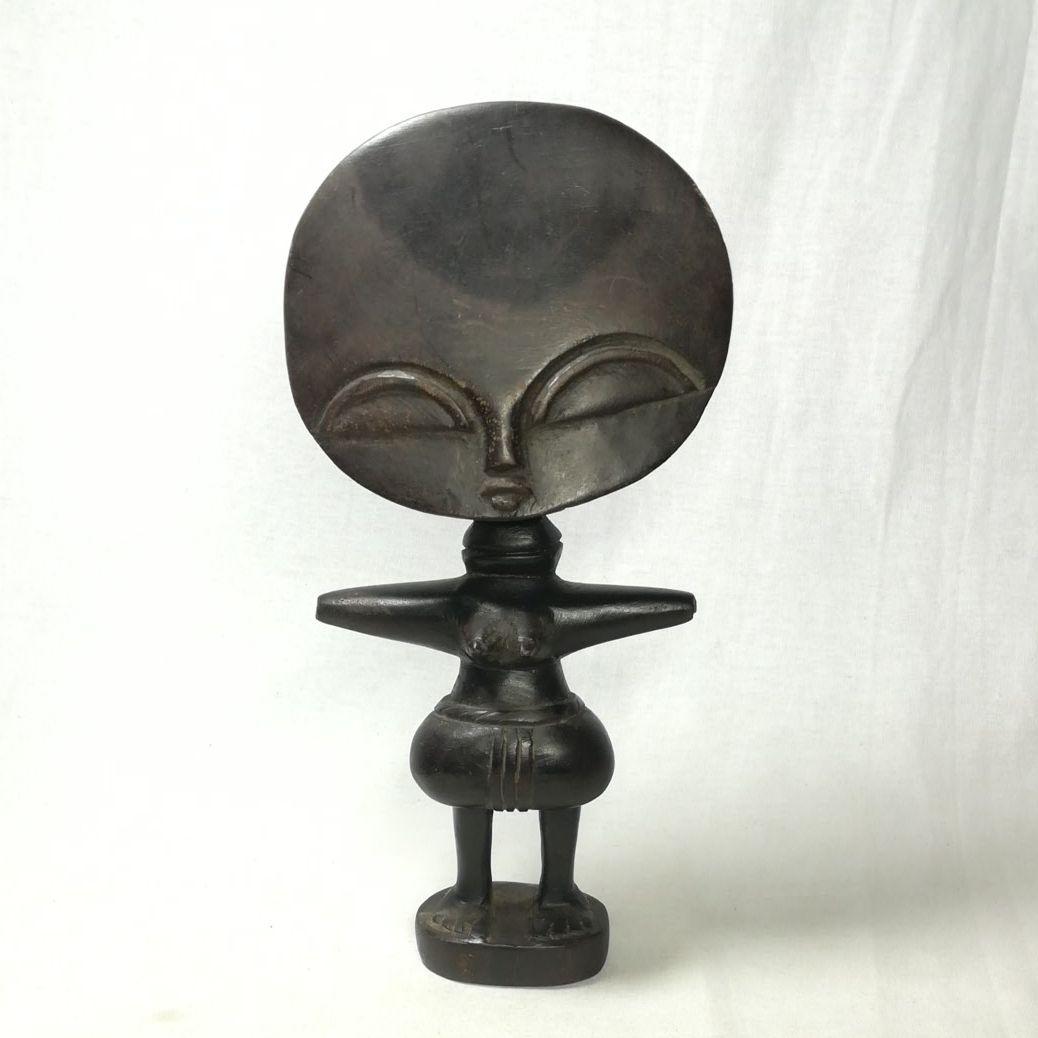 アフリカ　民族　プリミティブアート　木彫　置物　女性