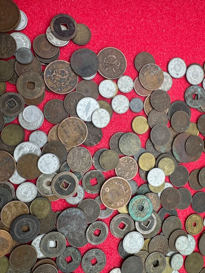 ま*能様 【大量・1600グラム】古銭まとめ　5銭・10銭・50銭・天保通宝など