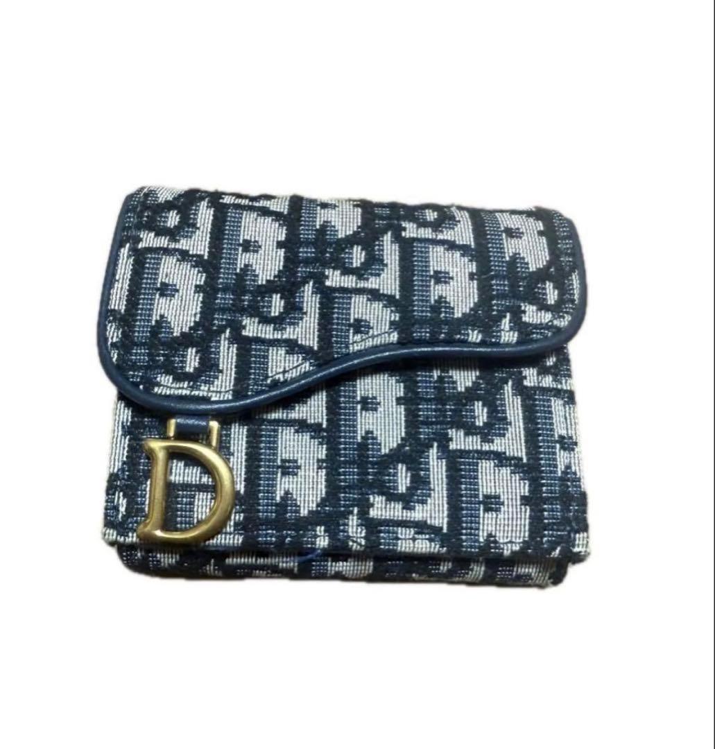 Dior 三つ折り財布 ネイビー
