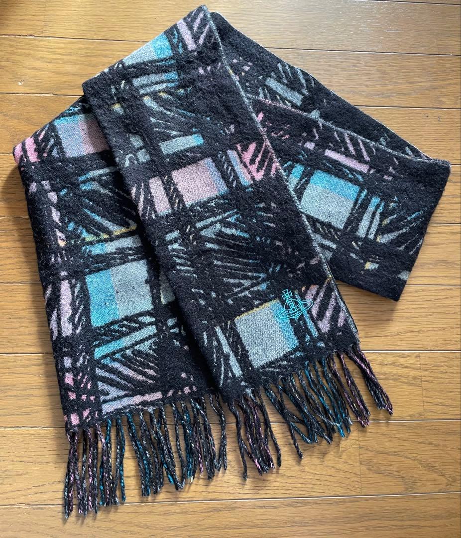 ヴィヴィアンウエストウッド　くすみカラーマフラー　ユニセックス　日本製