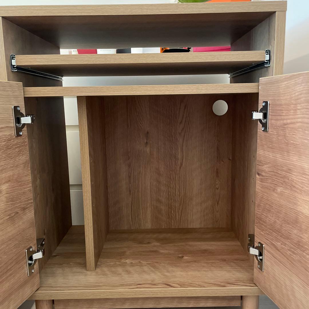 極美品 LOWYA パソコンデスク 収納付き 日本製