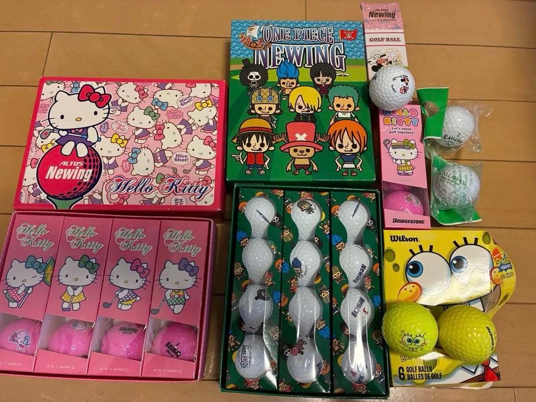 【新品】ワンピース・キティ・ディズニー キャラクターゴルフボール大量セット