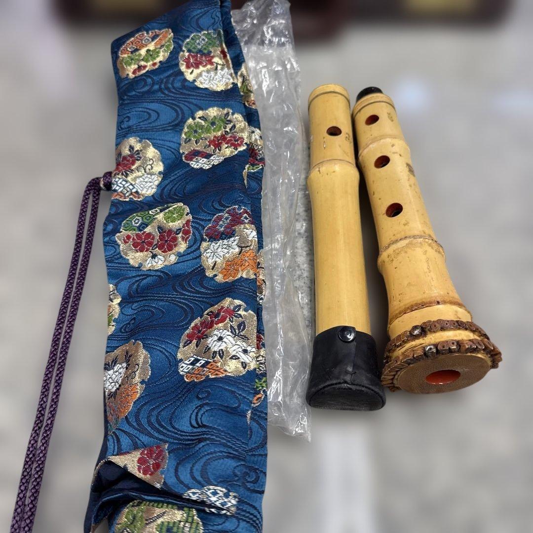 う*き様 ★竹製 尺八 本体 専用ケース付き 和楽器 古流 レトロ 小物 格安