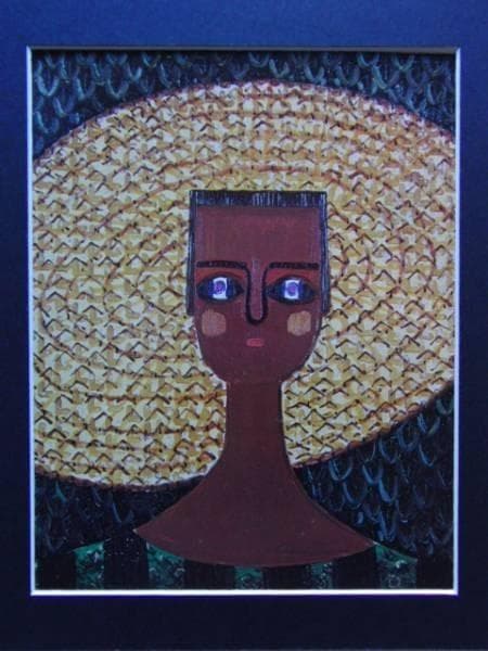 長谷川 三郎、麦藁帽子の婦人像、希少画集画、新品高級額、額装付