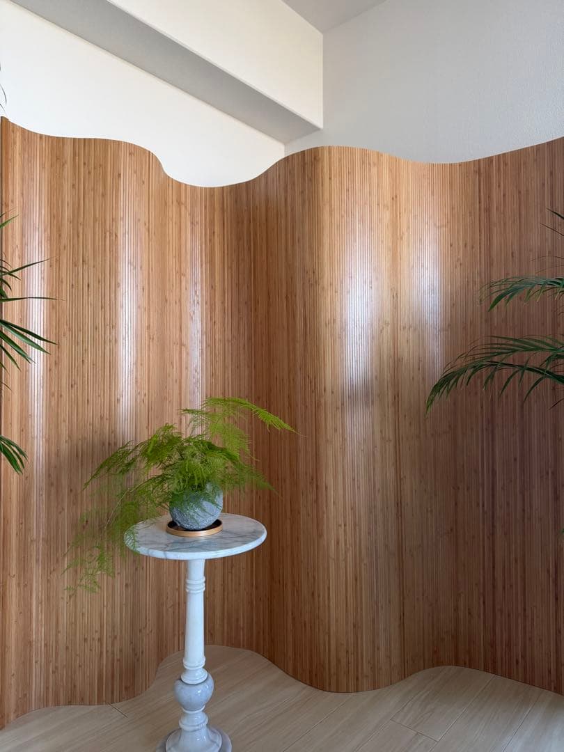 木製 波形パーテーション　縦（高さ）約180cm x 横幅200cm 送料込み