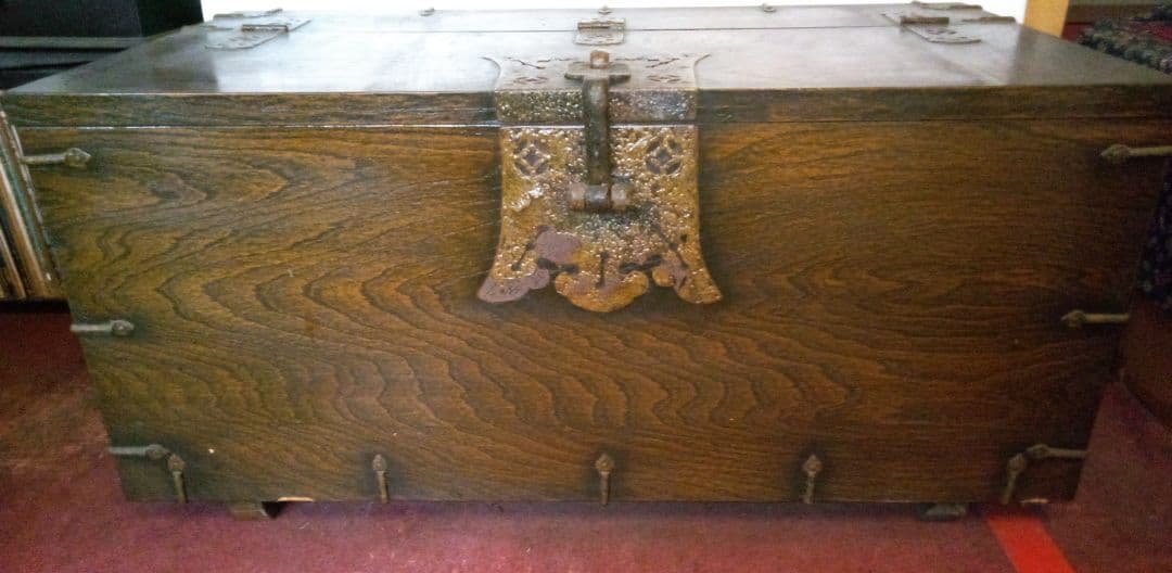 李朝家具　トンケ　木目調　木製アジアン収納箱