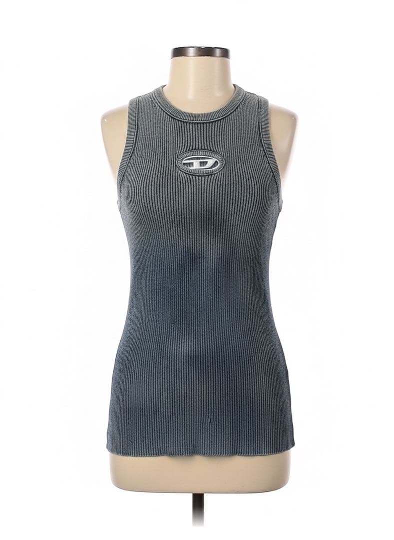 DIESEL グレー タンクトップ リブ編み
