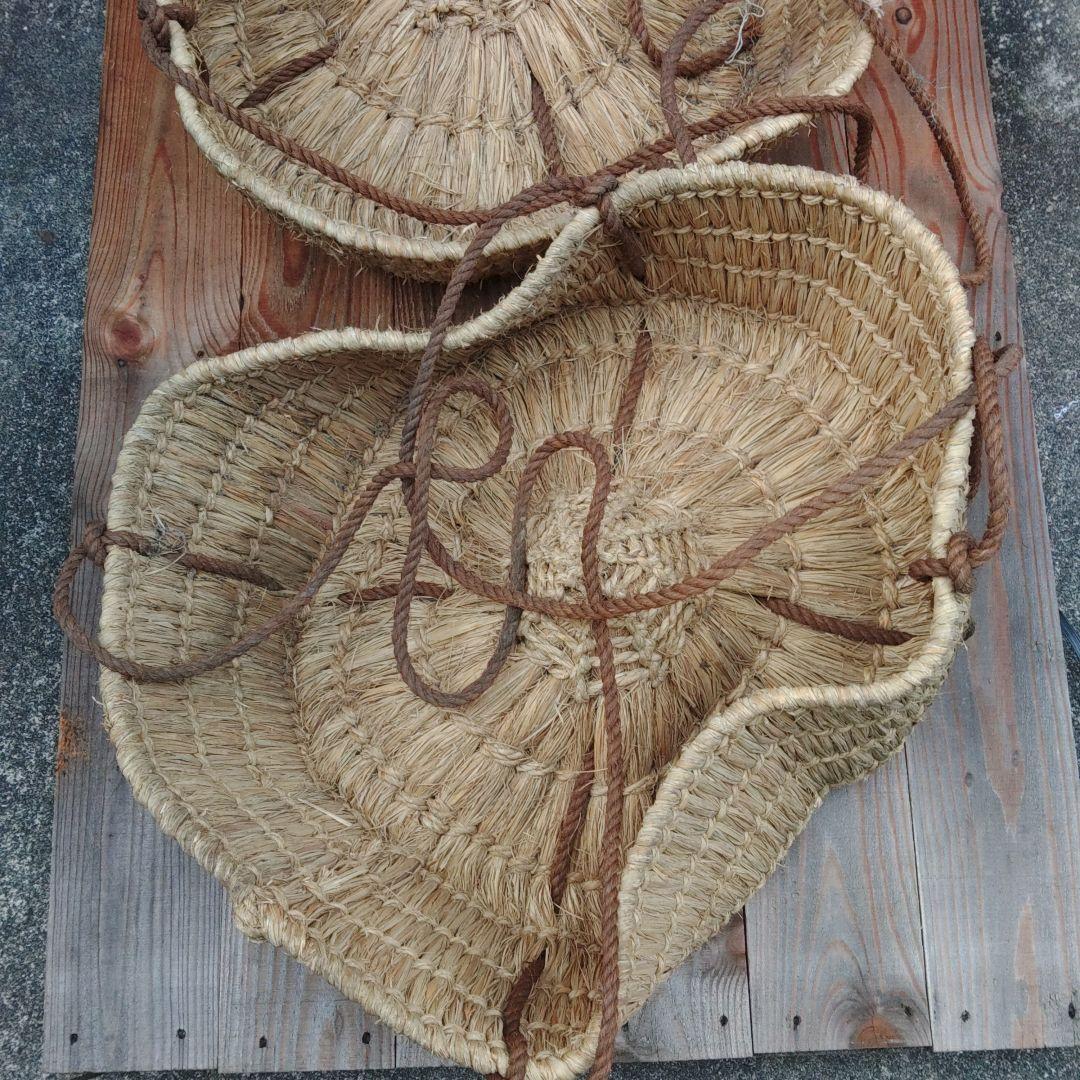 昭和レトロ　民芸　藁テゴ(運搬用具)