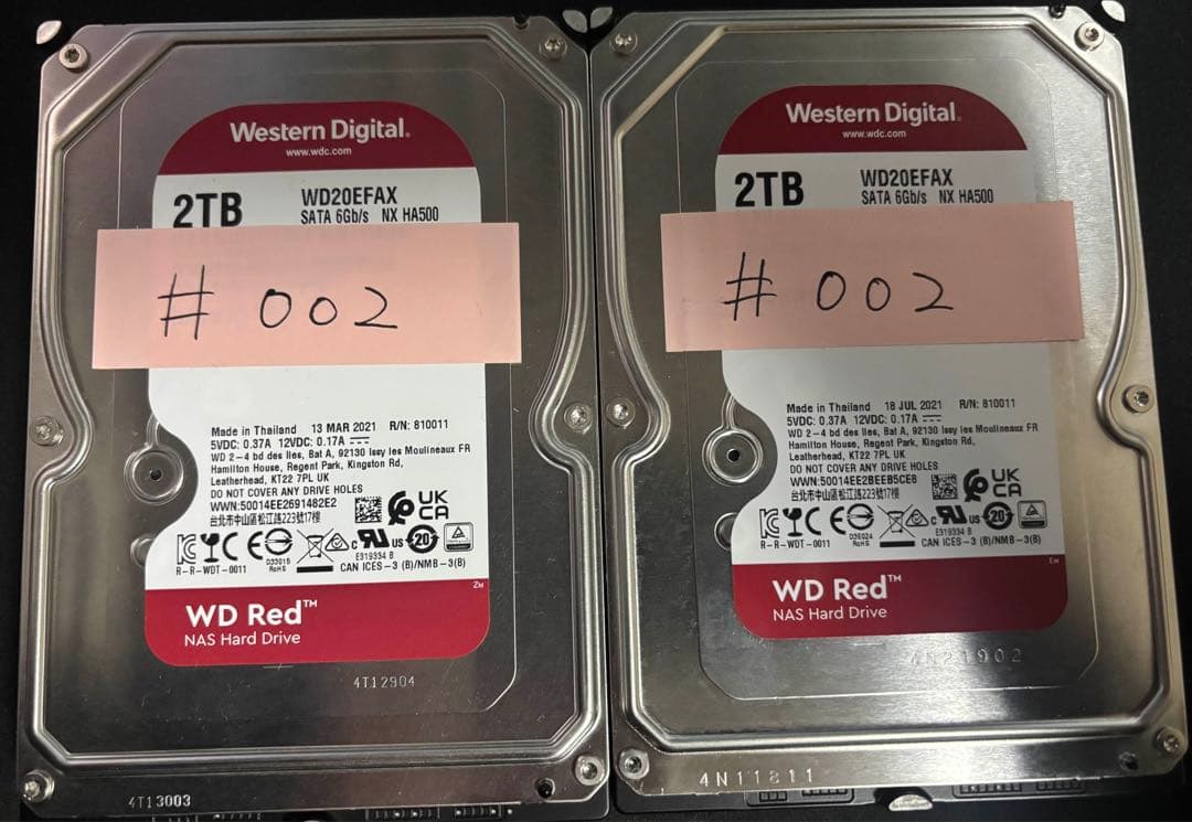 Western Digital Red 2TB HDD 2個セット