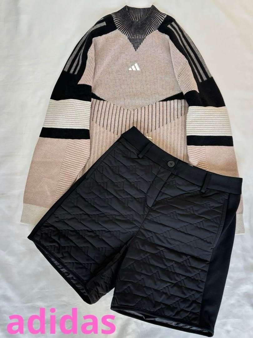 専用様…ピンクジャケットadidas モックネックセーターとキルティングパンツ