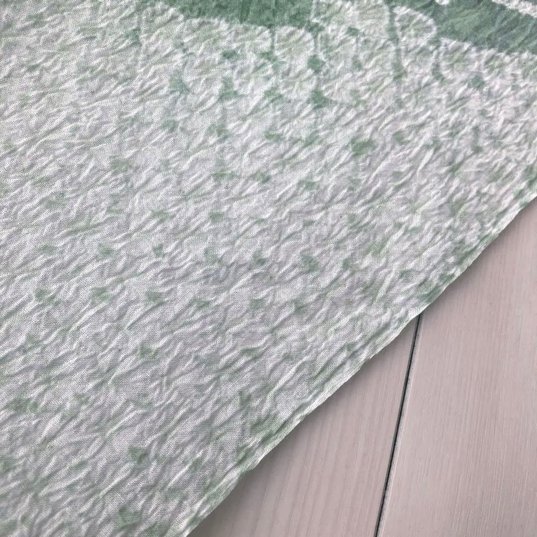 有松鳴海絞り　浴衣　反物　アサガオ　湯のし済み　No.3-260