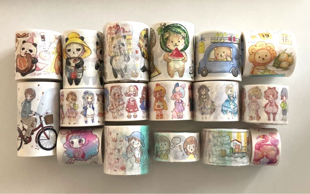 【ピグレット】マスキングテープ 人物マステ 巻売り 和紙 17個まとめ売り