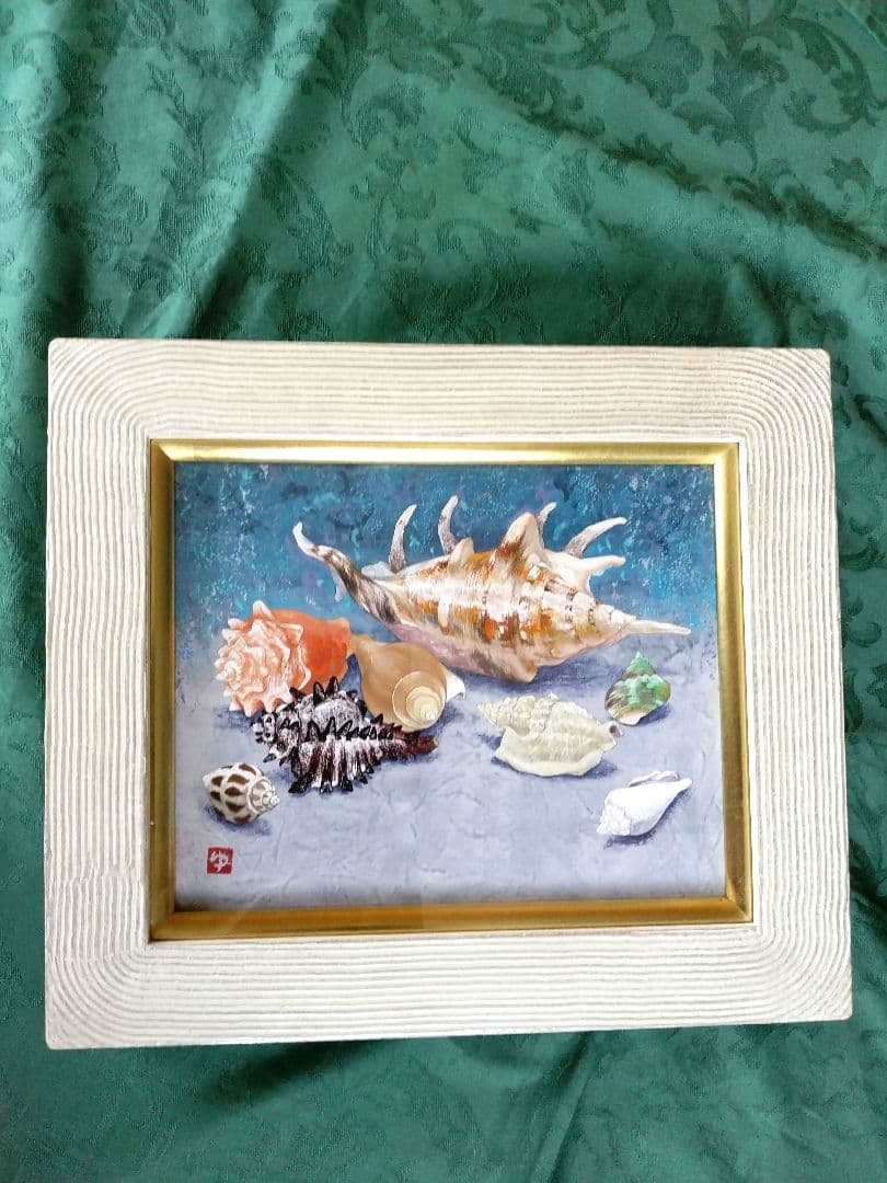 日本画「貝殻図」村越由子 3号