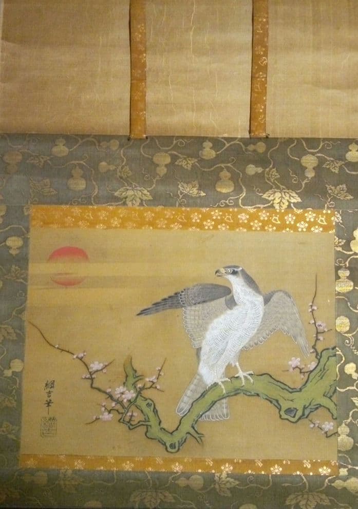 徳川綱吉(五代将軍)の直筆絹本掛け軸箱書きあり