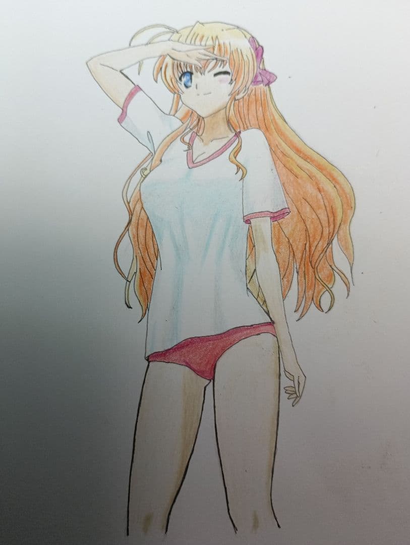 アニメ風 金髪女性キャラクター イラスト