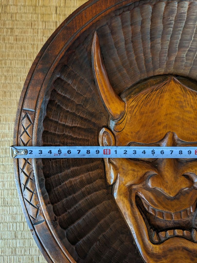 ♦木彫 般若 作家刻印入 壁掛 置物飾り 縁起物 魔除け厄除け開運 古美術骨董品