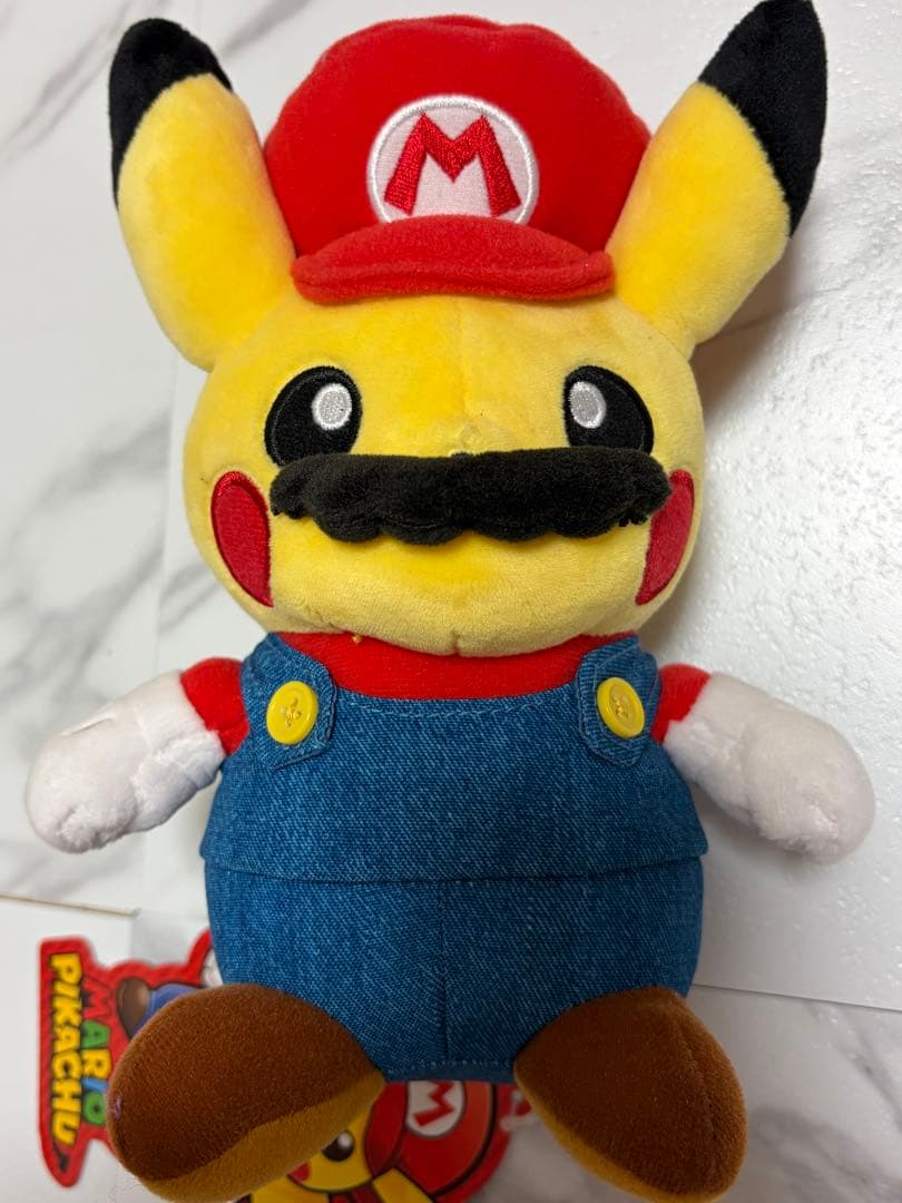 マリオピカチュウ ぬいぐるみ　マリオ　ポケモン タグ付き
